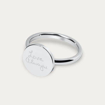 Silver Actual Handwriting Signet Ring